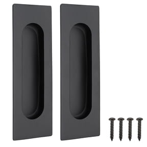 6 Inch Recessed Finger Flush Pulls for Pocket Door Closet Door,Sliding Barn Door Handle,Rectangular Door Pulls(2 Pack)