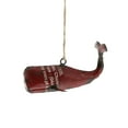 thumbnail image 1 of 6 Inch Reclaimed Metal Whale Ornament, Rustic Red- Saltoro Sherpi, 1 of 5