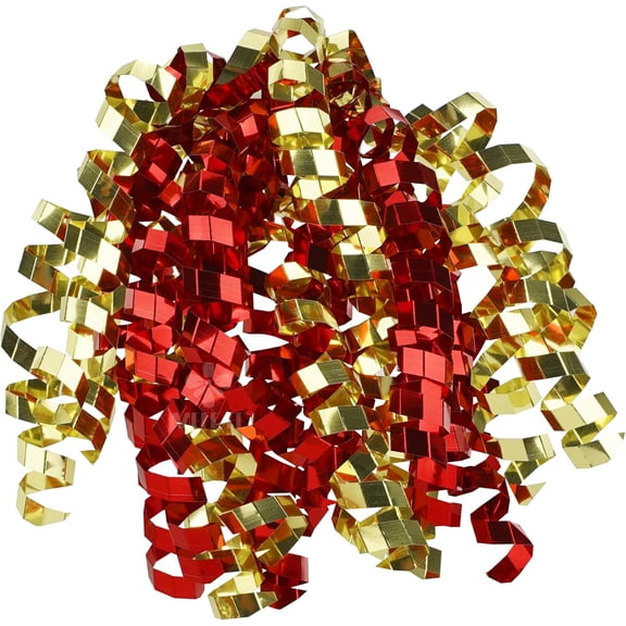 6 Inch Red and Gold Self-Adhesive Christmas Bows, Crimped Curly Ribbon Gift Bows for Wrapping Paper, Bags, Boxes  Holiday, Everyday, All-Occasion Decorations (12 Count)