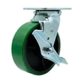 thumbnail image 1 of 6 Inch Red Poly on Cast Iron Swivel Caster with Ball Bearing and Brake SCC, 1 of 2