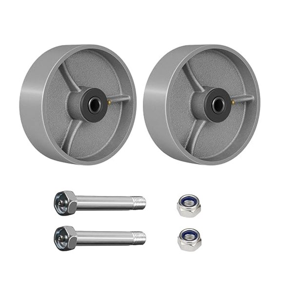 6 Inch Replacement Caster Wheels, Steel Cast Iron Wheel, Heavy Duty -1200 lbs Capacity per Wheel, 1/2" Bore, Industrial Caster Wheel for Platform Trucks Push Cart2 Pack