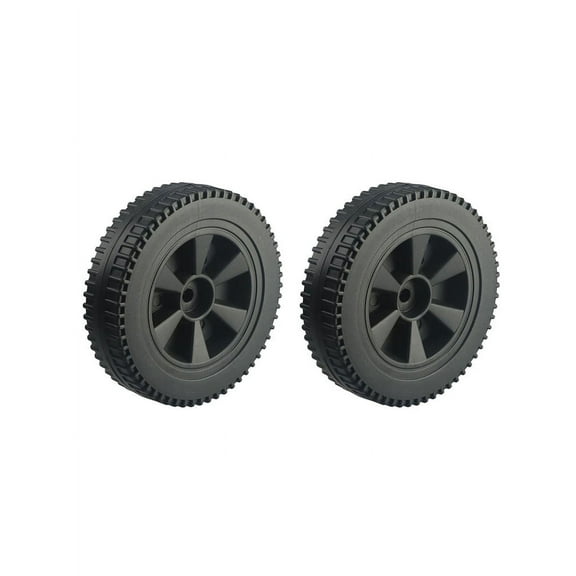 6 Inch Replacement Grill Wheels for BBQ Grills - Set of 2 or 4, Easy Install, Black Plastic with Dust Covers