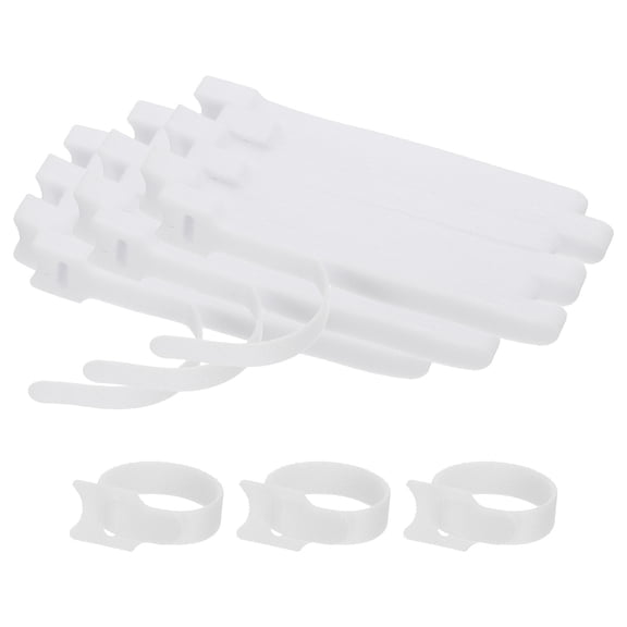 6 Inch Reusable Cable Ties, 210 Pcs Adjustable Hook and Loop Fastening Cord Organizer White