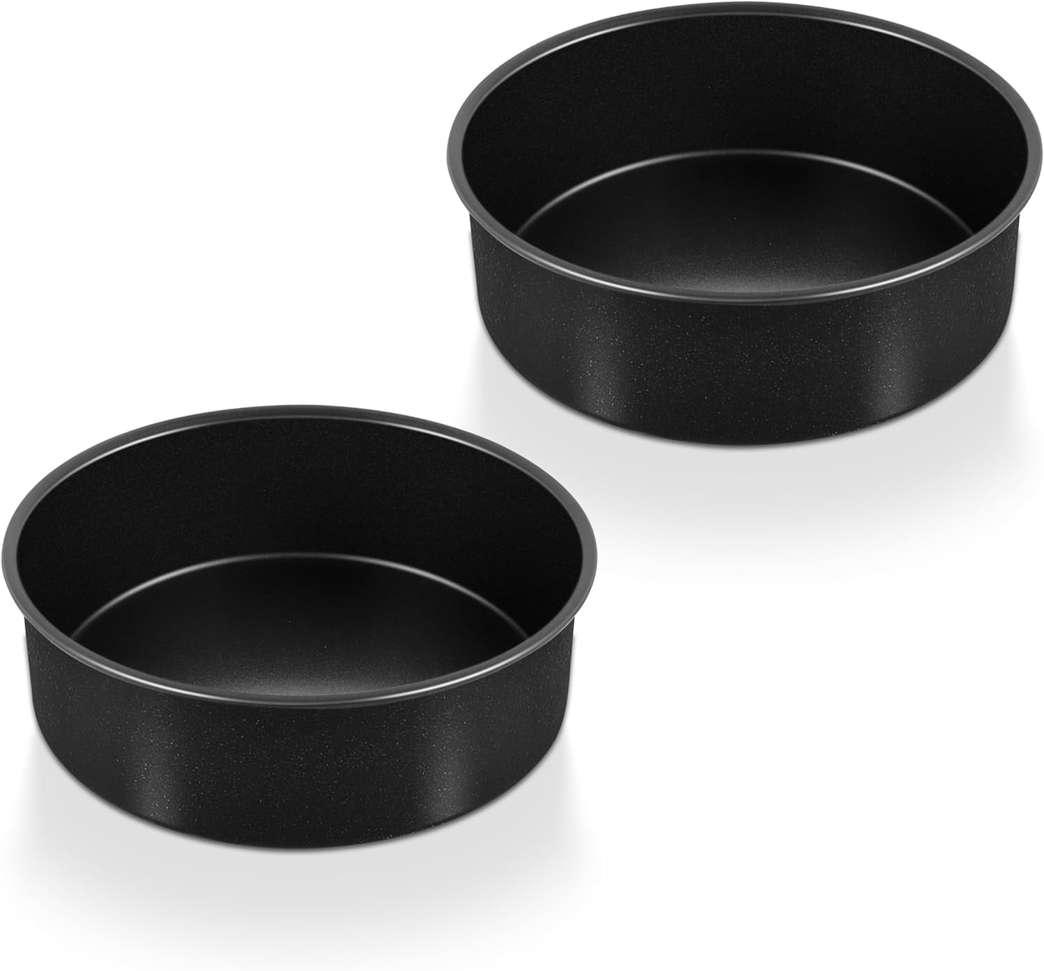 Round Baking Pan Rack 6 Inch Round Cake Pan Set, 2 Pcs Black Stainless Steel Core Leak-Proof ...