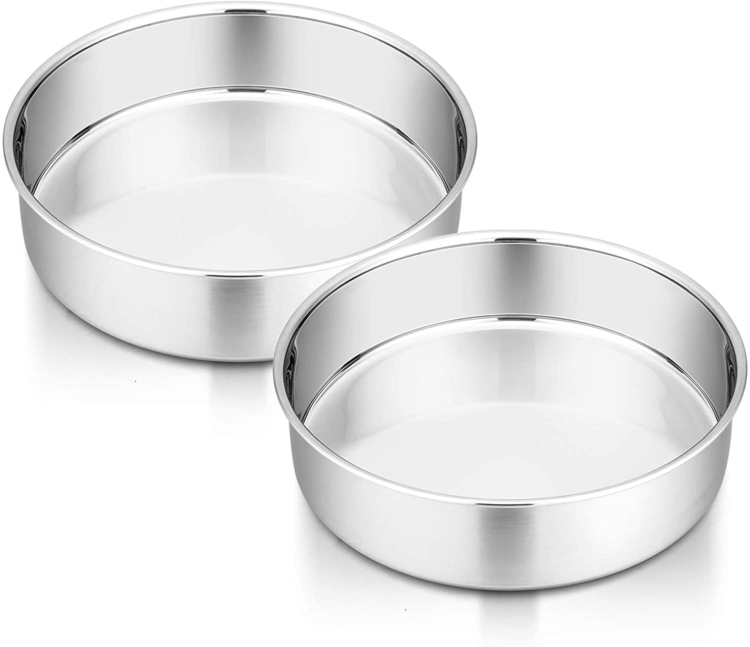 Round Baking Pan Rack 6 Inch Round Cake Pan Set, 2 Pcs Silver Leak-Proof Non-Toxic Baking ...
