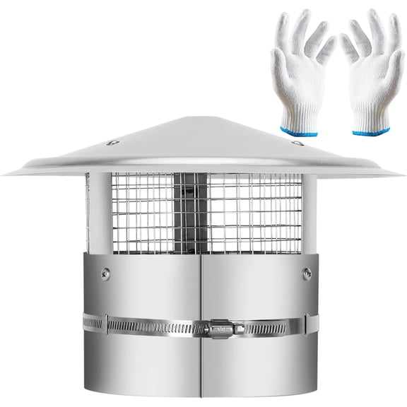 6 Inch Round Chimney Cap,Adjustable Roof Cap for Vents,Chimney Cap with Screen in Stainless Steel,Round Rain Cap for All-Round Chimney Protection,Round Roof Rain Chimney Cover,6 Inch Round Chimney Cap