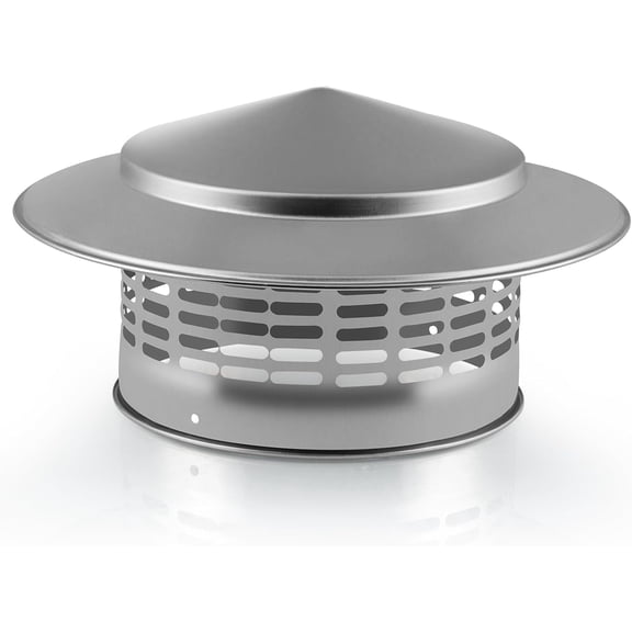 Singvon Stainless Steel Round Stove Pipe Chimney Cap, 9.6" x 9.6", 6 Inch