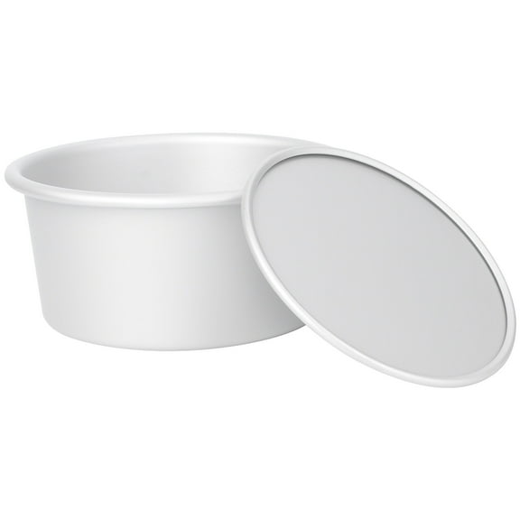 6 Inch Round Removable Bottom Anodized Aluminum Chocolate Cake Pan Tin Baking Mold Mould (Silver)