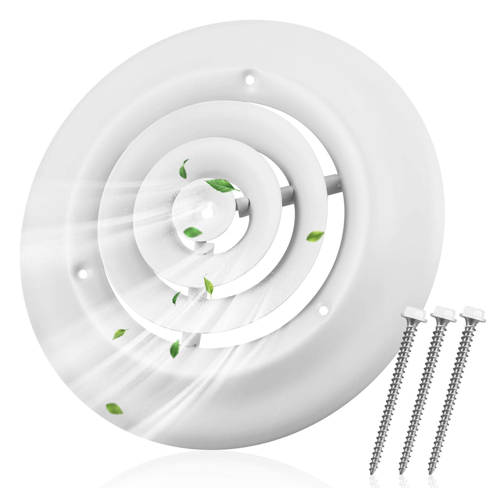 6 Inch Round Vent Cover White Ceiling Diffuser With Screws Hvac Duct ...