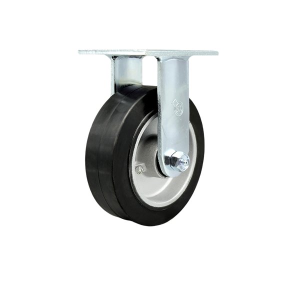 6 Inch Rubber on Aluminum Wheel Rigid Caster with Ball Bearing Service Caster