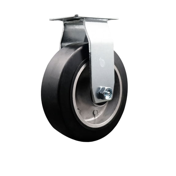 6 Inch Rubber on Aluminum Wheel Rigid Caster with Roller Bearing SCC