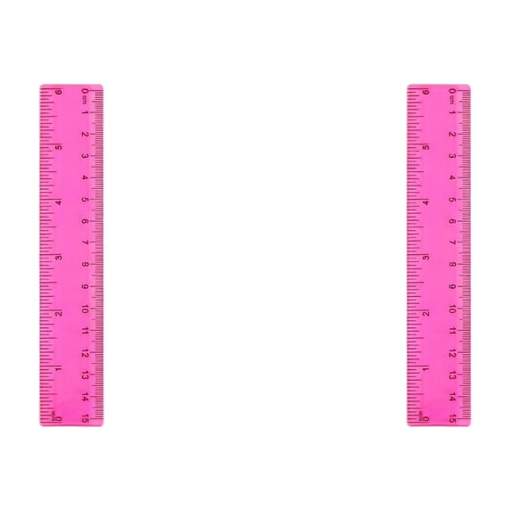 6 Inch Ruler 2 Pack Pink Transparent Mini Plastic Rulers Dual Scale ...