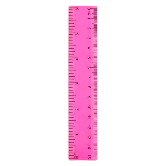 6 Inch Ruler for Journaling, Multicolor Small Ruler with Centimeters and Inches Drafting Measuring Tool, Plastic Clear Rulers for Students Education, YMMB Pink