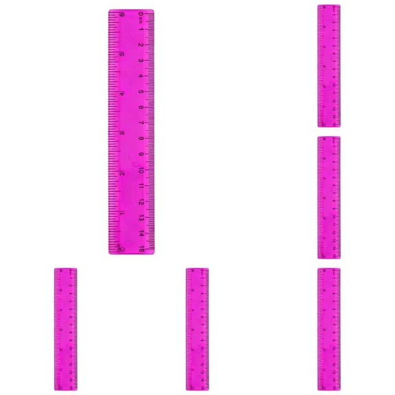 6 Inch Ruler,Plastic Ruler,Clear Mini Ruler,Rulers for Classroom,Small Ruler for Journaling,Reglas Escolares,Cute Purple Rulers with Centimeters and Inches Office Supplies Classroom Must Have