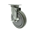 thumbnail image 1 of 6 Inch SS Gray Polyurethane Swivel Top Plate Caster with Brake Service Caster, 1 of 2