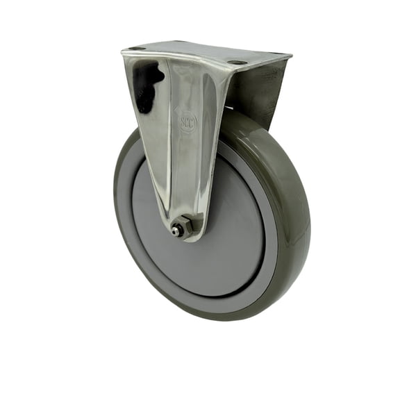 6 Inch SS Gray Polyurethane Wheel Rigid Top Plate Caster Service Caster Brand