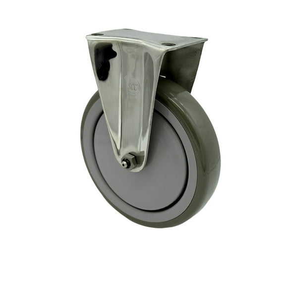 6 Inch SS Gray Polyurethane Wheel Rigid Top Plate Caster Service Caster Brand