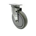 thumbnail image 1 of 6 Inch SS Gray Polyurethane Wheel Swivel Top Plate Caster Service Caster Brand, 1 of 2