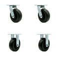 thumbnail image 1 of 6 Inch SS Polyolefin Caster Set with Ball Bearings 2 Swivel 2 Rigid SCC, 1 of 2