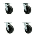 thumbnail image 1 of 6 Inch SS Polyolefin Swivel Caster Set with Ball Bearing and Swivel Lock SCC, 1 of 2