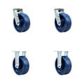 thumbnail image 1 of 6 Inch SS Solid Poly Caster Set with Ball Bearings 2 Swivel 2 Rigid SCC, 1 of 2