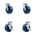thumbnail image 1 of 6 Inch SS Solid Poly Caster Set with Roller Bearings 2 Swivel Lock 2 Brake SCC, 1 of 2