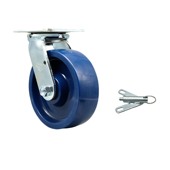 6 Inch SS Solid Poly Swivel Caster with Roller Bearing and Swivel Lock SCC