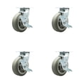 thumbnail image 1 of 6 Inch SS Thermoplastic Caster Set with Ball Bearings 4 Brake 2 Swivel Lock SCC, 1 of 2