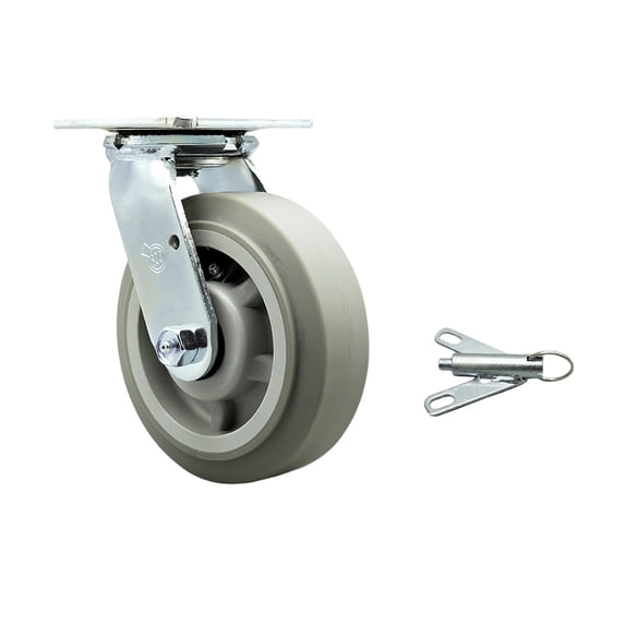 6 Inch SS Thermoplastic Rubber Swivel Caster with Roller Bearing and Swivel Lock