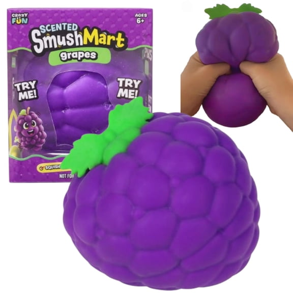 6 Inch Scented Grapes Squishy, Jumbo Purple Grape Bunch Squeeze Fidget Toy, Slow Rising Scented Fruit Decompression Toy Stress Relief Toy for Adults, Focus & Relaxation