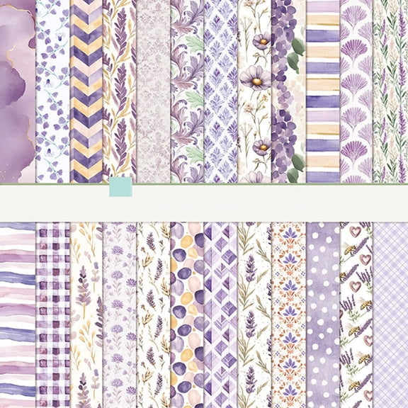6 Inch Scrapbook Paper Pad - 24 Sheets Double Sided Flower Aesthetic Supplies for Journaling Collage Art Origami Cards DIY Wrapping Folded Photo Album Decor Craft