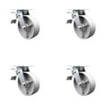thumbnail image 1 of 6 Inch Semi Steel Caster Set with Roller Bearings and Total Lock Brakes SCC, 1 of 2