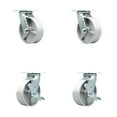 thumbnail image 1 of 6 Inch Semi Steel Swivel Caster Set with Ball Bearings 2 Brakes Service Caster, 1 of 2