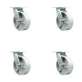 thumbnail image 1 of 6 Inch Semi Steel Wheel Swivel Caster Set with Roller Bearings Service Caster, 1 of 2