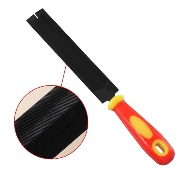 6 Inch Shaped File for Saw Sharpening, Metal Hand File with Soft Rubber Handle for Carving Grinding and Deburring Wood Tools
