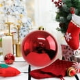 thumbnail image 1 of 6 Inch Shatterproof Christmas Ornaments | 150mm Plastic Glitter Balls | Commercial Grade Indoor & Outdoor Holiday Decor | Red Spherical Tree Decorations, 1 of 6