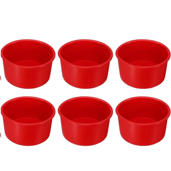 4 Inch Silicone Round Cake Molds - Non-Stick Baking Pans for Cheesecake, Bread & Desserts, 6-Pack Set