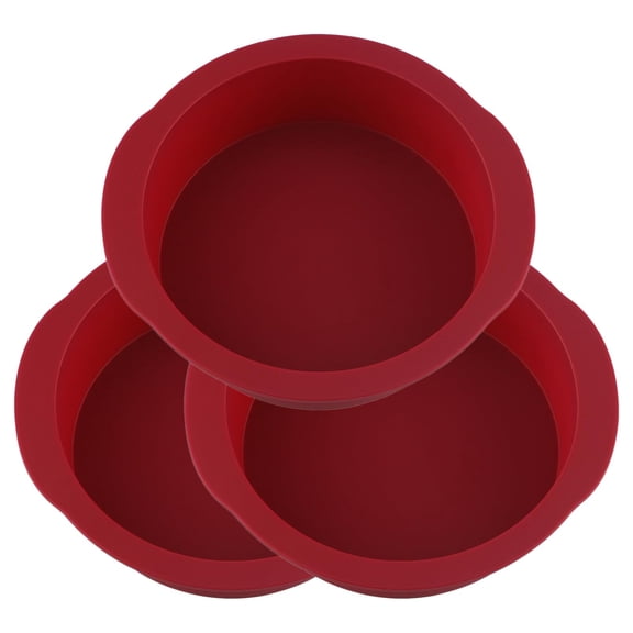 6 Inch Silicone Round Cake Pan Set Of 3 - Non-stick Easy Releasing Mini Baking Molds For Layer  Pizza Cheese Chocolate Flexible Bpa Free