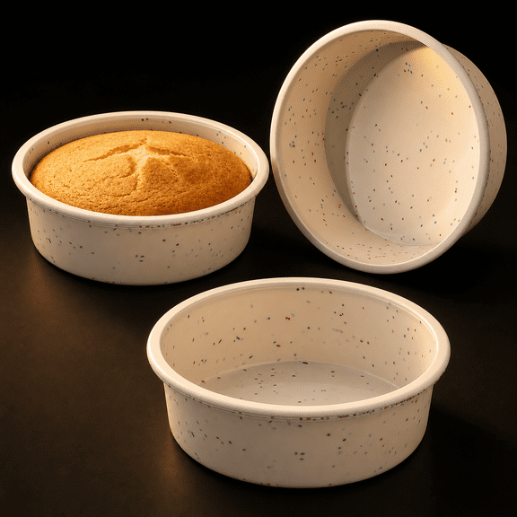 6 Inch Silicone Round Cake Pan With Metal Reinforced Frame Set Of 3 Nonstick Springform For Baking Suitable Making Layers Cheese & Chocolate Cakes