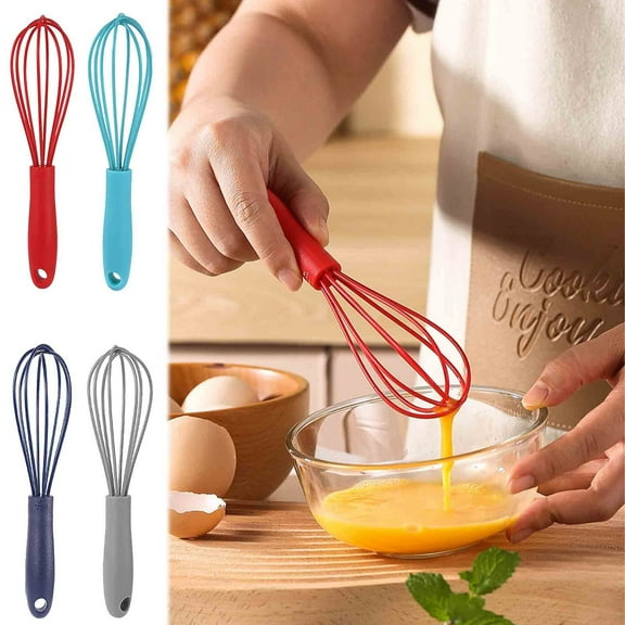 6-Inch Silicone Whisk, Red Silicone Whisk Mini, Silicone Whisk Small, Silicone Whisk Heat Resistant, Silicone Whisks for Kitchen, Silicone Whisks for Cooking, Cooking and Baking Tools