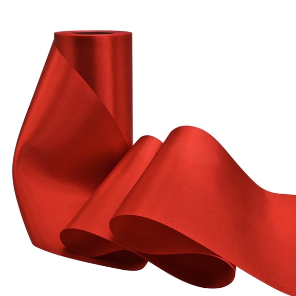 GTYBOVA 6 Inch Silk Satin Ribbon – 25 Yards , Frayed Edge for Gift Wrapping, Wedding Bouquets,Shower Decor, Bridal & Holiday Crafts Red