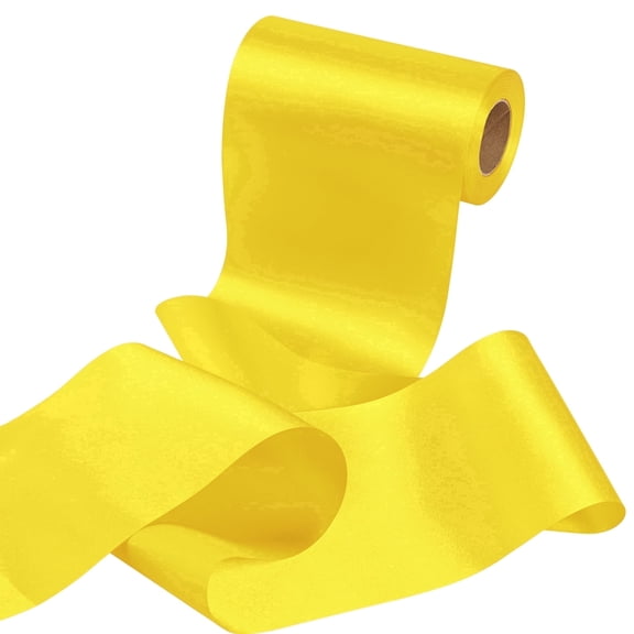 GTYBOVA 6 Inch Silk Satin Ribbon – 25 Yards ,for Gift Wrapping, Wedding Bouquets, Bridal & Holiday Crafts Yellow