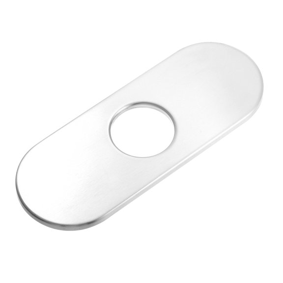 6 Inch Sink Faucet Hole Cover, Stainless Steel Oval Deck Plate Faucet Escutcheon Sink plate, Silver Tone