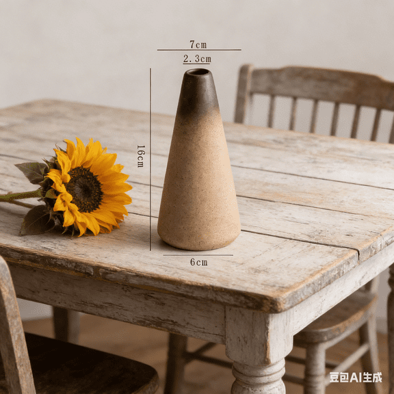 6 Inch Small Ronund Vase for Planters Flower Pots Floral Containers Grey Ceramic Flower Vase Pot for Indoor or Outdoor Decoration