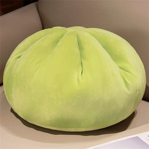 6 Inch Soft Plush Dumpling Stuffed Toy Cute Steamed Bun Pillow Decorative Figure for Home Sofa Bed Couch Living Room Office Decor, Light Green