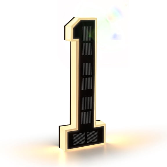 6 Inch Solar House Numbers for Outside, Light Up Waterproof LED Address Numbers, Large Illuminated Exterior Modern House Numbers Light(1)