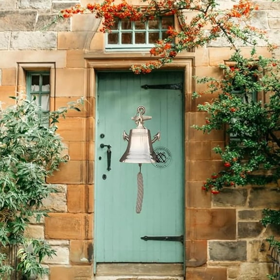 6-Inch Solid Brass Shiny Polished Anchor Ship Bell Nautical Maritime Bell for Pirate-Themed Dcor, Coastal Homes, Bars, and Maritime Displays Vintage Decorative Wall-Mounted Bell