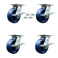 thumbnail image 1 of 6 Inch Solid Poly Caster Set with Roller Bearings and Brakes/Swivel Locks SCC, 1 of 2