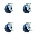 thumbnail image 1 of 6 Inch Solid Polyurethane Caster Set with Ball Bearing and Brake/Swivel Lock SCC, 1 of 2