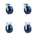 thumbnail image 1 of 6 Inch Solid Polyurethane Caster Set with Roller Bearings 2 Swivel 2 Rigid SCC, 1 of 2